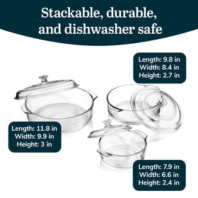 Libbey Bakers Basics 3.2-quart glass casserole with lid for family meals.