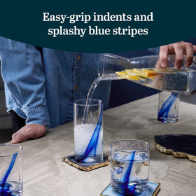 Libbey Blue Ribbon glass with heavy sham base for stability