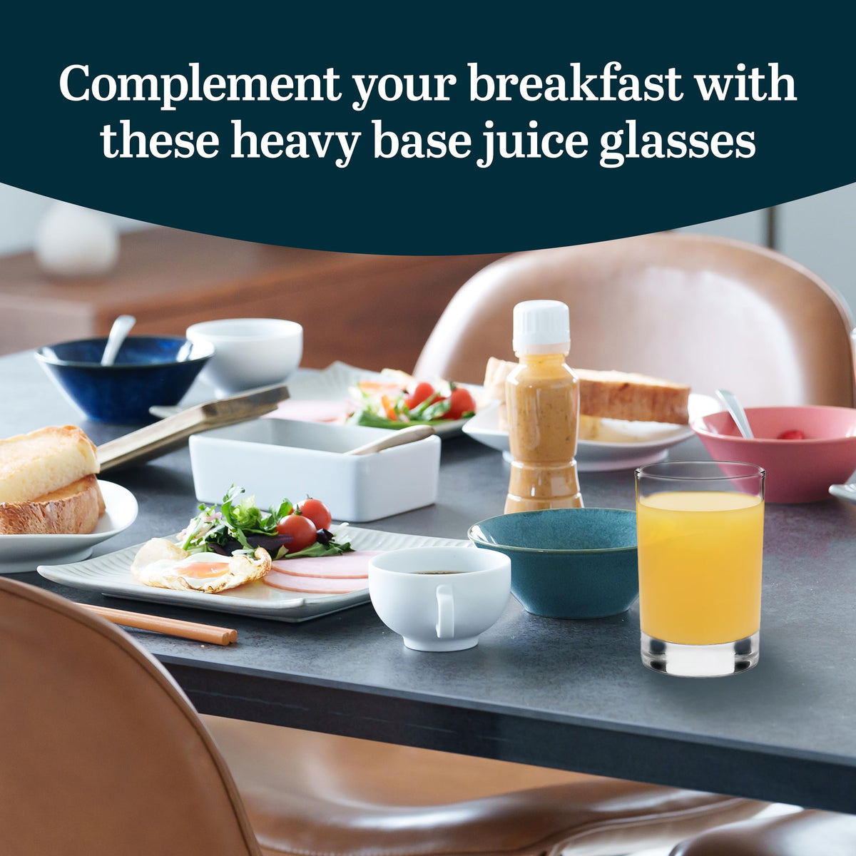 Libbey breakfast juice cups in clear glass, perfect for everyday cold drinks.