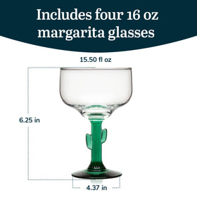 Libbey cactus margarita glasses feature vibrant color infusion to elevate presentation and flavor vibes.