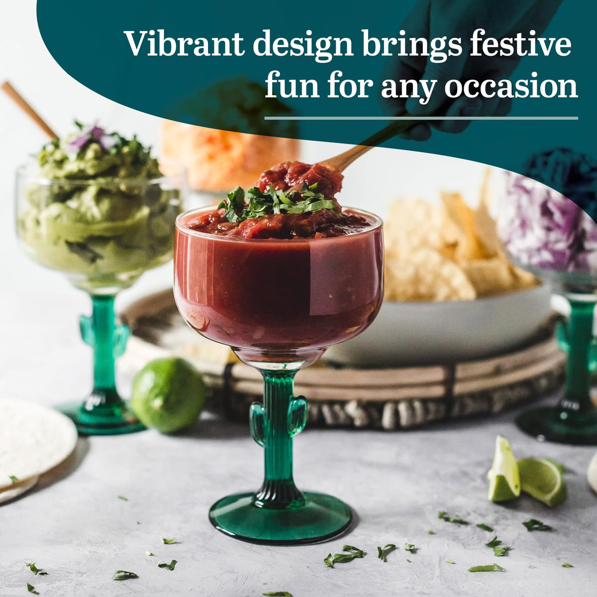Libbey cactus margarita glasses are durable, reducing spill risk during busy gatherings.