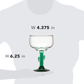 Libbey cactus margarita glasses are freezer-safe for refreshing frozen drinks.