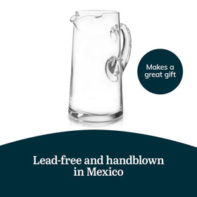 Libbey Cantina Pitcher shows lead-free hand-blown clarity for everyday use.