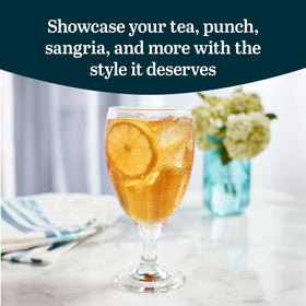 Close-up of Libbey Classic Glass Goblets stem showing durable design for everyday use.