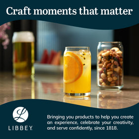 Libbey clear soda beer glass highlighting color and fizz of beverages.