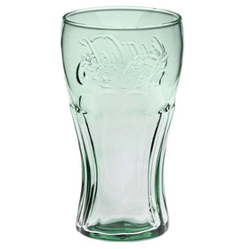 Libbey Coca-Cola glass in Georgia green 17.2oz with embossed contour for a comfortable grip.
