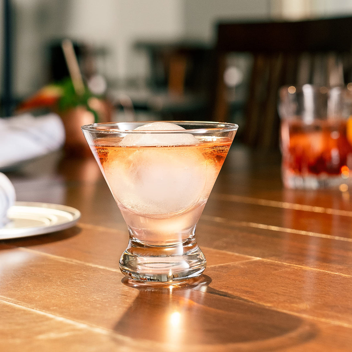 Libbey cosmopolitan stemless martini glasses crystal-clear vessels