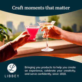 Libbey cosmopolitan stemless martini glasses wide rim for aroma and sipping