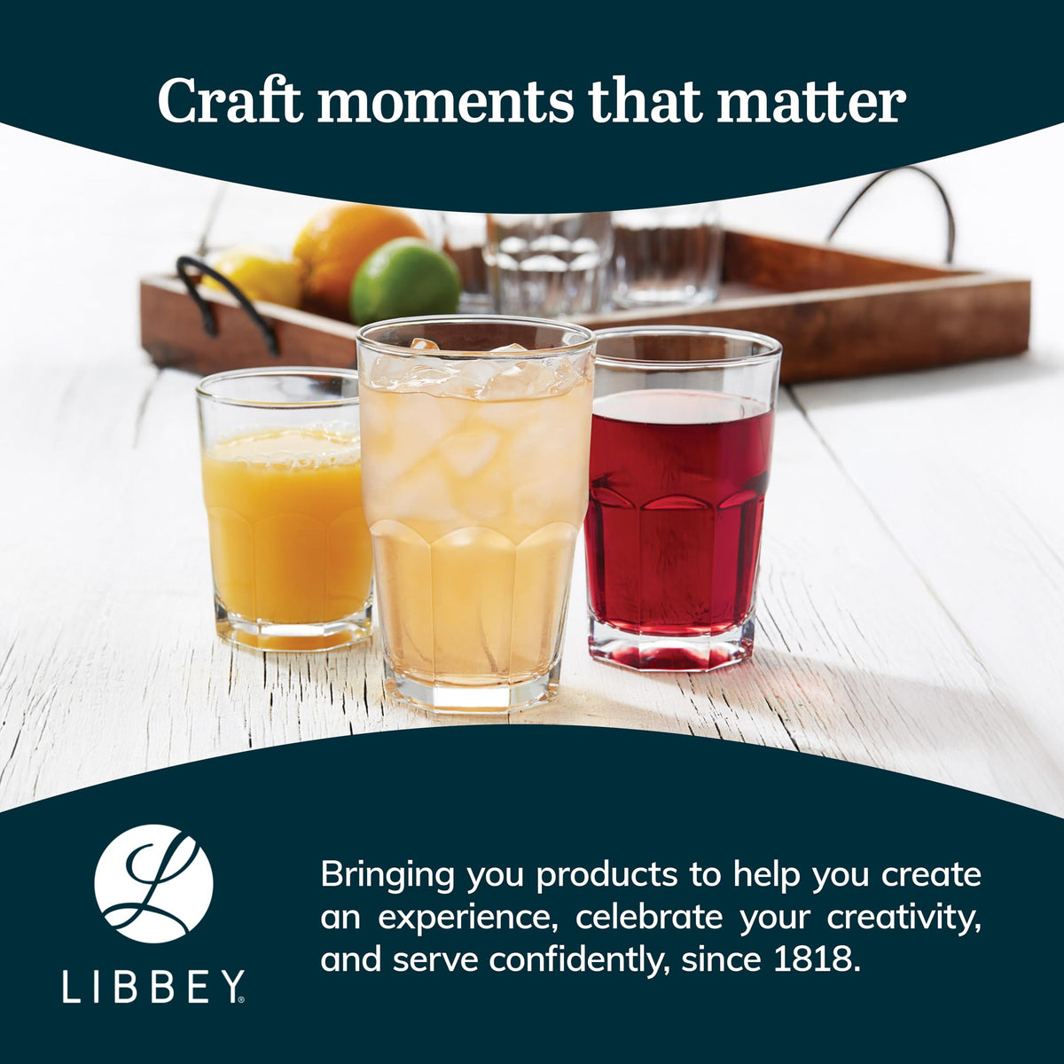 Libbey dishwasher-safe glass for quick, convenient cleanup.