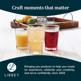 Libbey dishwasher-safe glass for quick, convenient cleanup.