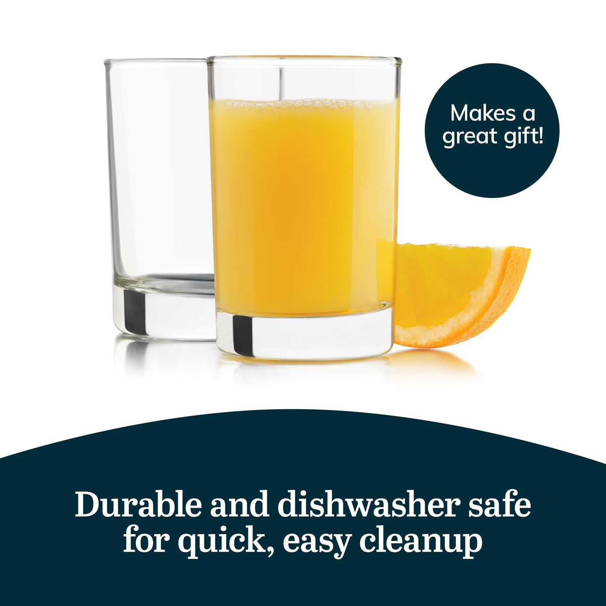 Libbey dishwasher-safe glass set for quick cleanup after meals.