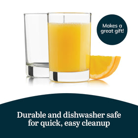 Libbey dishwasher-safe glass set for quick cleanup after meals.