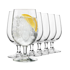 Libbey entertaining essentials stemmed water glasses, 16 oz six-piece set ready for serving