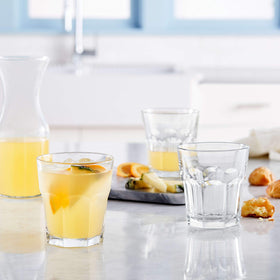 Libbey Gibraltar 12oz rocks glass in a lively entertaining setting for versatile serving.