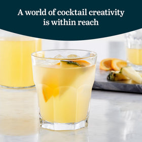 Libbey Gibraltar 12oz rocks glass on table conveys timeless style for any home bar.