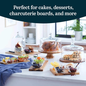 Libbey glass dome cover protecting desserts while showcasing them