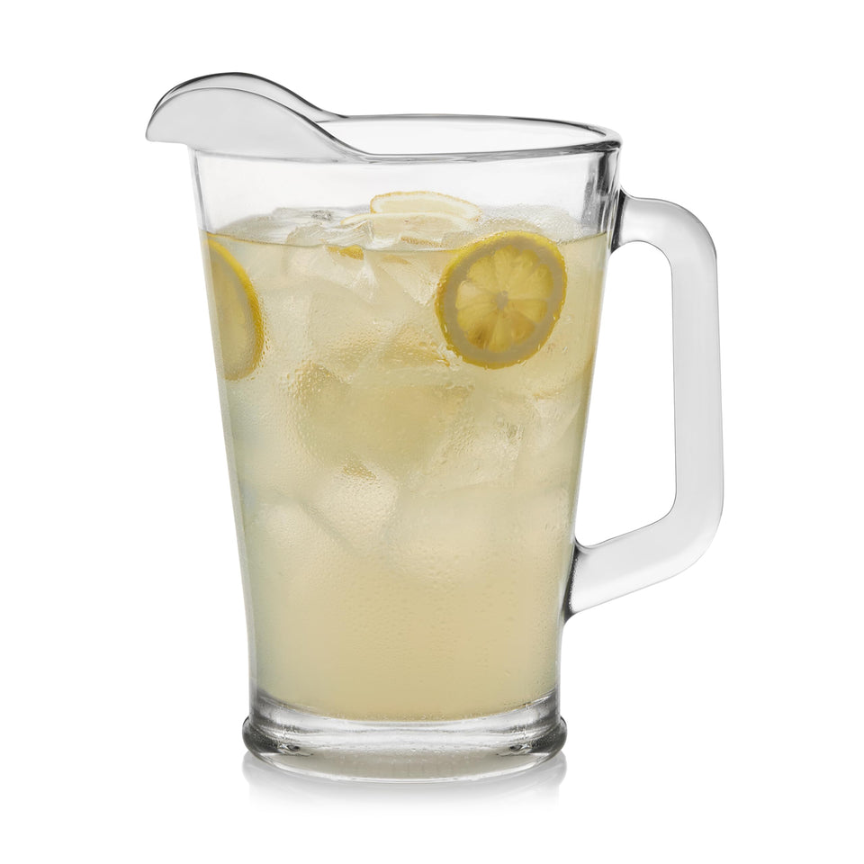 Libbey glass pitcher with 60-ounce capacity for easy serving