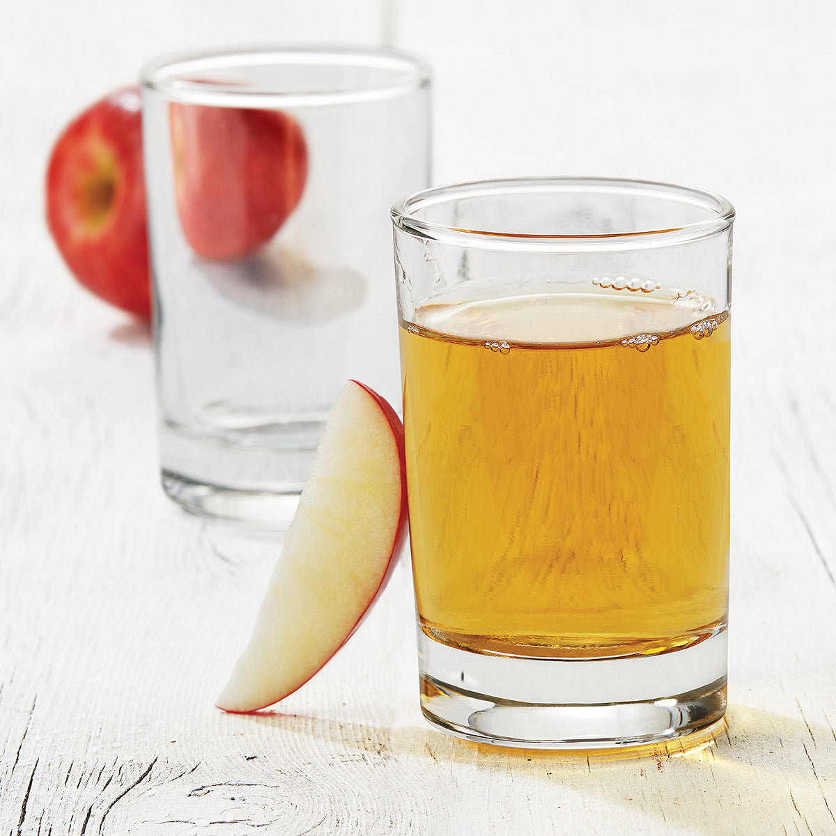 Libbey heavy base juice glass 4pc with orange juice, adds color to breakfast
