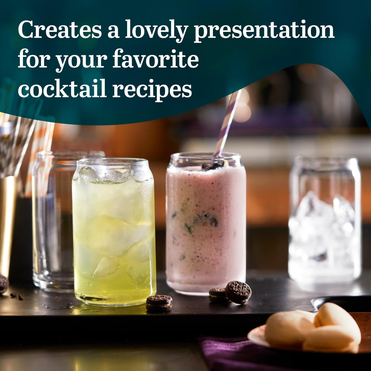 Libbey home bar glassware ideal for beer, soda, and cocktails in any setting.