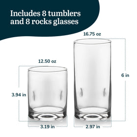 Libbey Impressions rocks glass featuring a chip-resistant rim for durable daily use.
