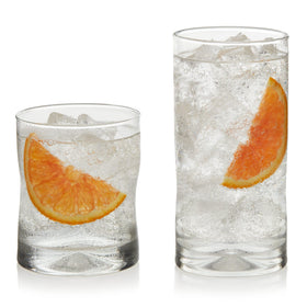 Libbey Impressions tumbler with four-sided dimpled grip for easy handling at meals and gatherings.