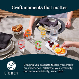 Libbey kitchen glassware juice glasses for indoor and outdoor dining.