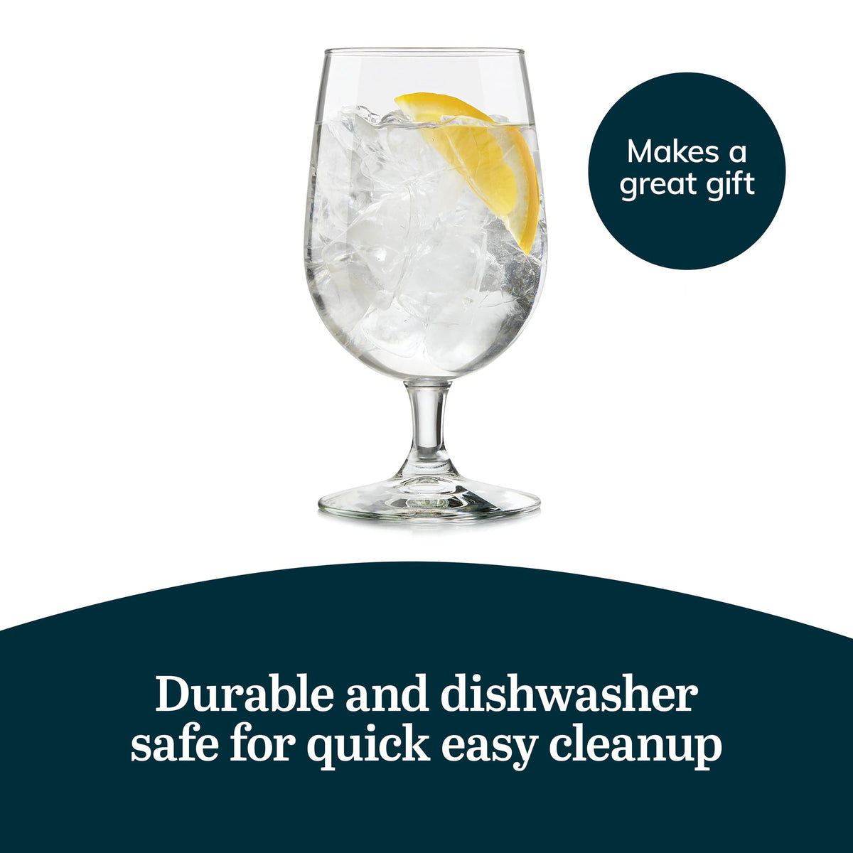 Libbey lead-free dishwasher-safe glassware for quick cleanup after parties