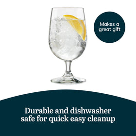 Libbey lead-free dishwasher-safe glassware for quick cleanup after parties