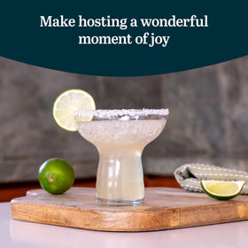 Libbey margarita glasses with wide rim ideal for salt, enhanced presentation