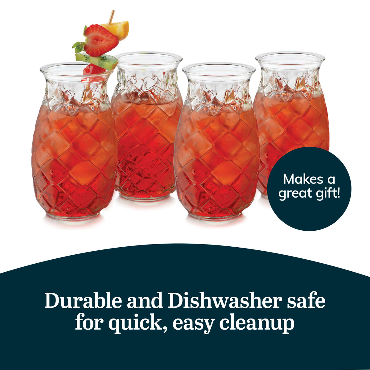 Libbey Pineapple Design Durable Drinkware for everyday entertaining