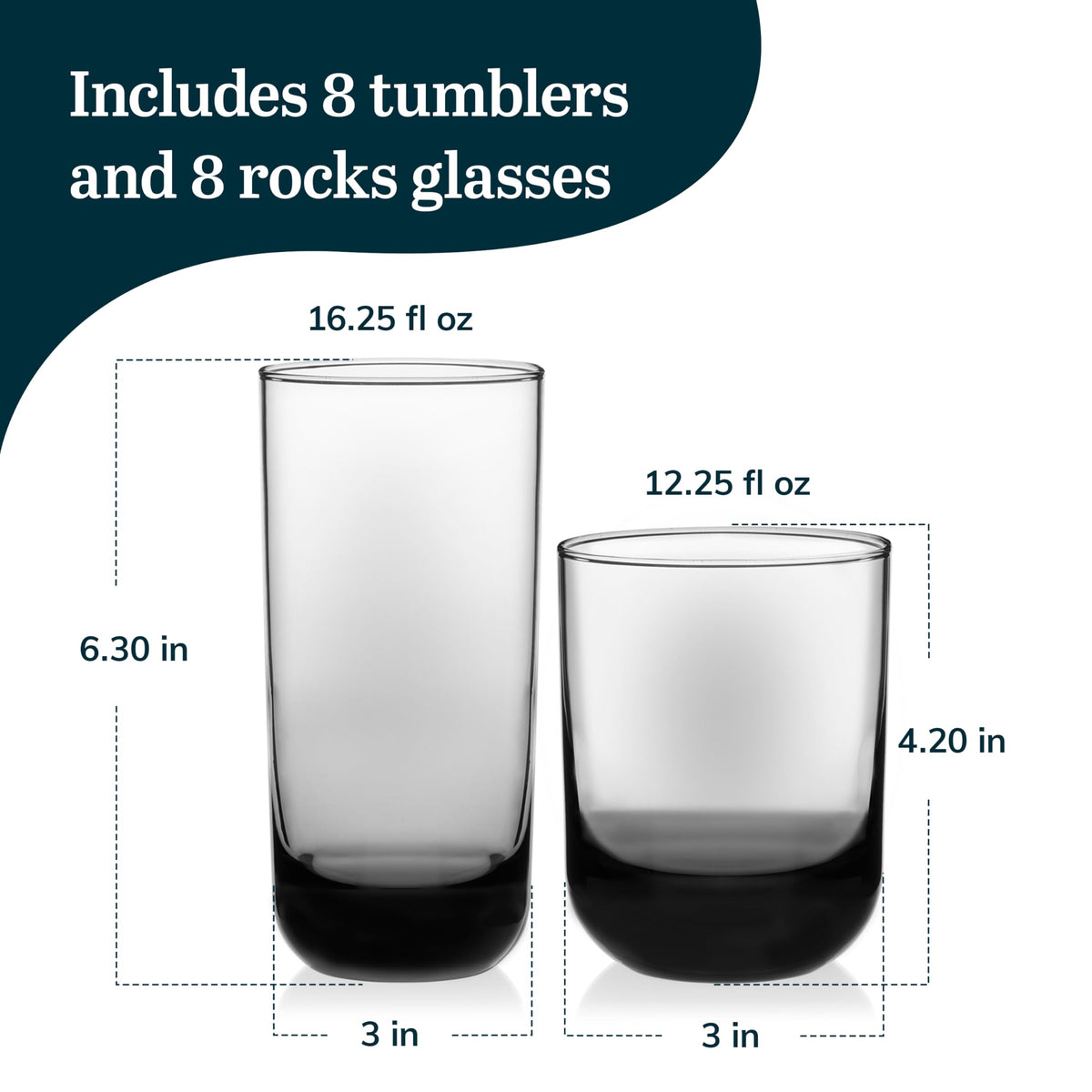 Libbey Polaris 16-piece set full collection image for everyday meals and entertaining.