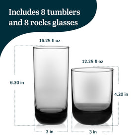 Libbey Polaris 16-piece set full collection image for everyday meals and entertaining.