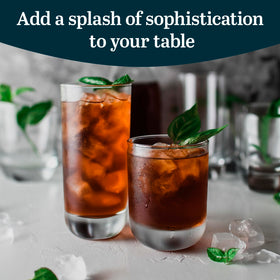 Libbey Polaris set on table ready for cocktails and soda