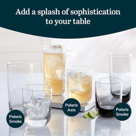 Libbey Polaris tumbler 1-inch base detail for stability on tables.