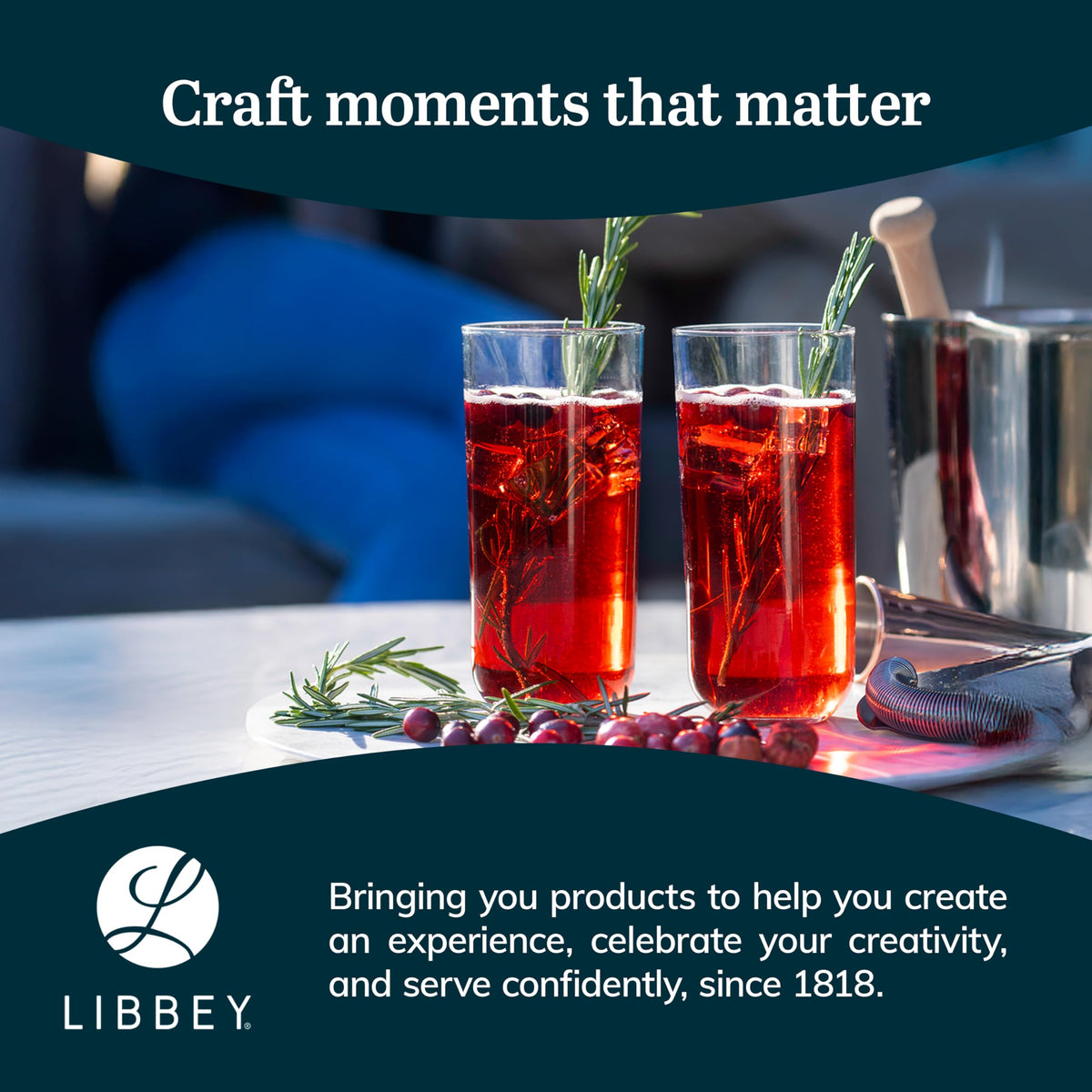 Libbey Polaris versatile glass for water, juice, soda, and cocktails.