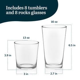 Libbey Preston glassware set displayed for coordinated, durable entertaining