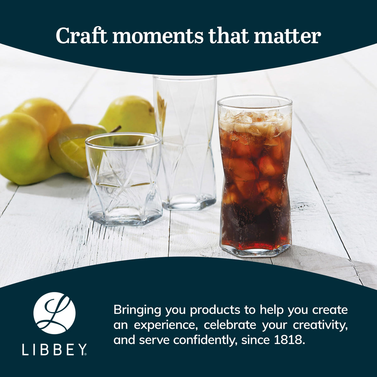 Libbey Rhombus glassware on a stylish table setting enhances guest experience.