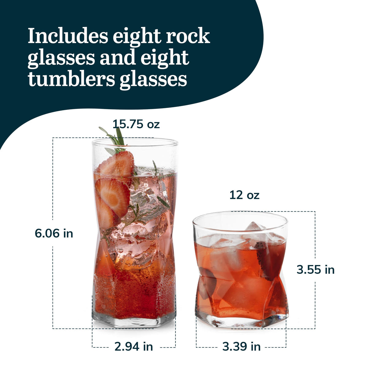 Libbey Rhombus geometric design adds a modern touch to any table.