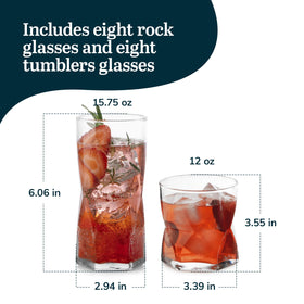 Libbey Rhombus geometric design adds a modern touch to any table.
