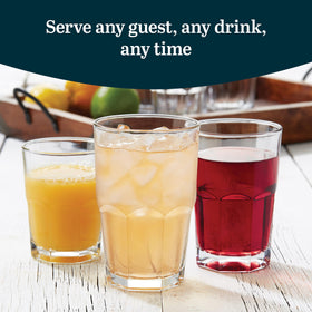 Libbey rocks glass 12.5oz, ideal for whiskey, cocktails, or juice.