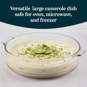 Libbey glass lid close-up designed to preserve moisture during baking
