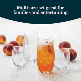Ridged-design Libbey Samba glass adds contemporary style to gatherings.