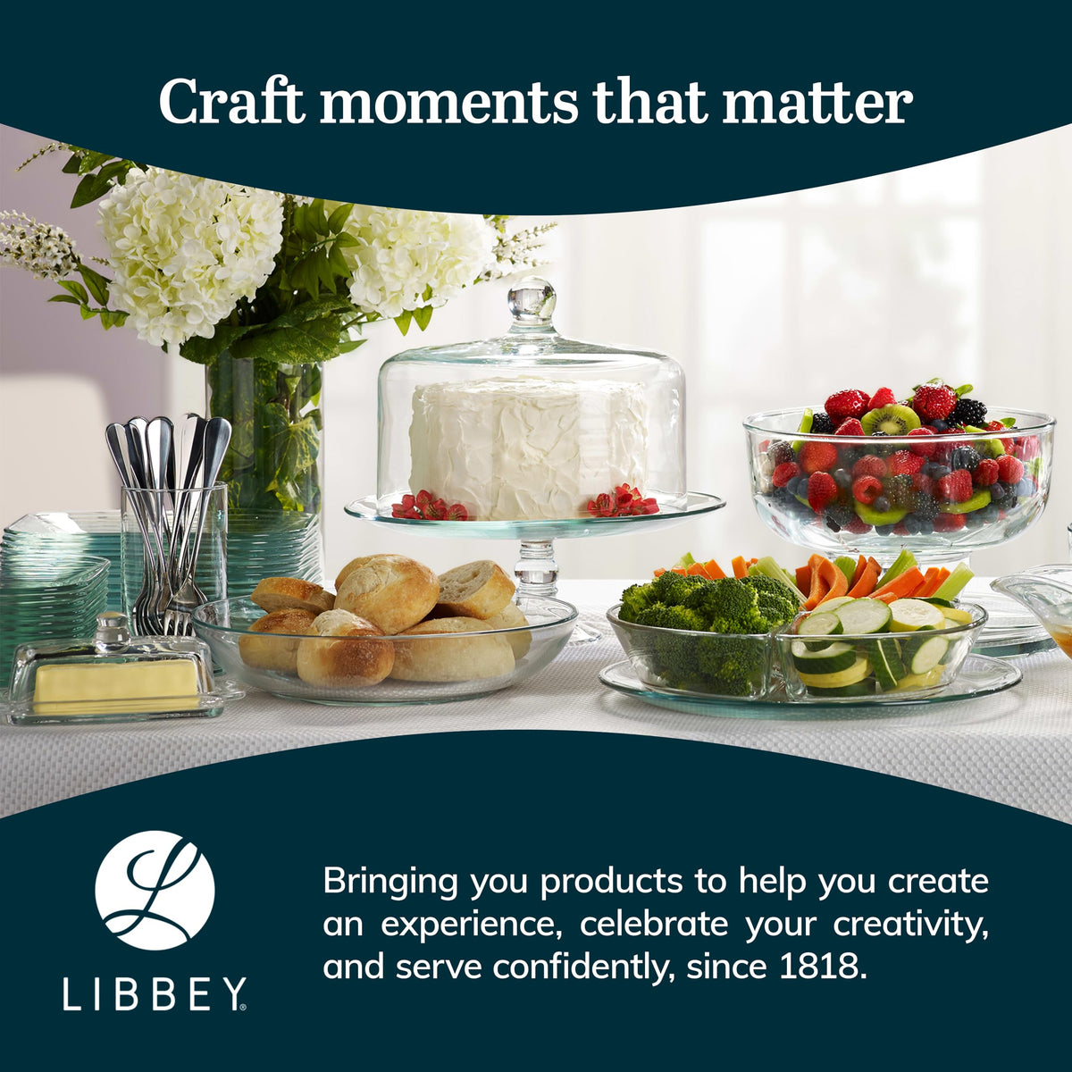 Libbey Selene wedding table setup adds refined glass accents