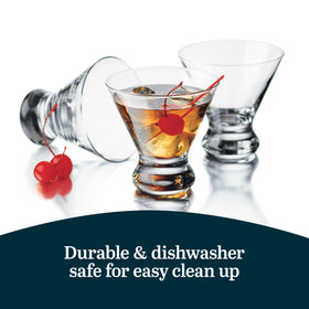 Libbey set-of-4 cosmopolitan glasses provide a coordinated entertaining look.