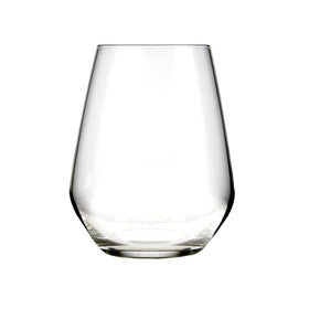 Libbey Greenwich stemless glass with stable base reduces spills during gatherings.