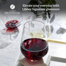 Libbey Greenwich USA-made stemless glass with durable, lead-free clarity.