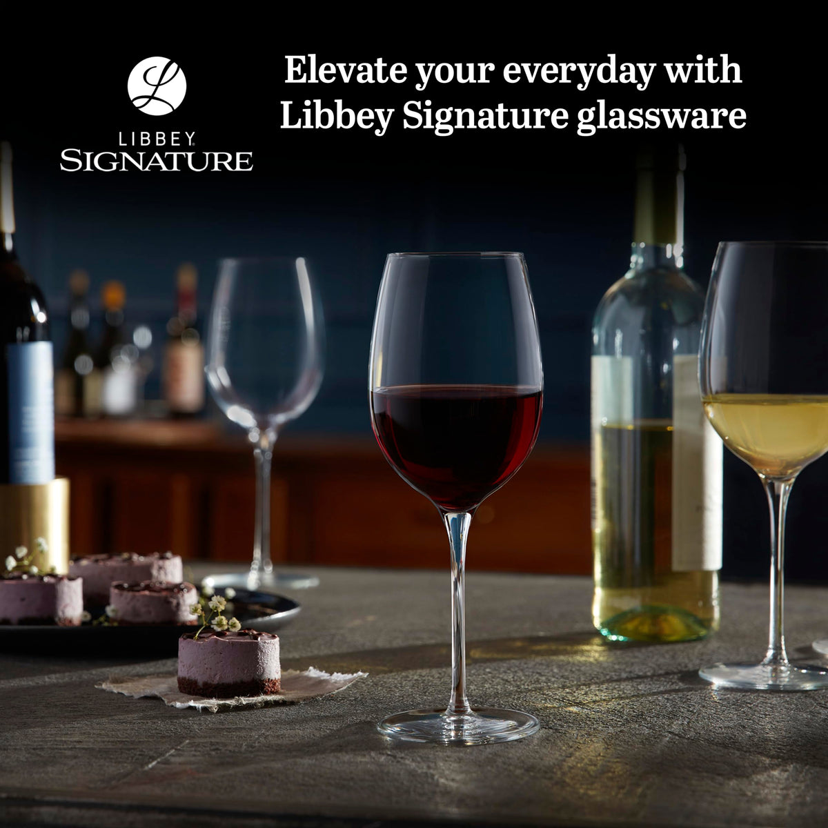 Libbey Signature Kentfield curved bowl design improves aroma release for wine tasting