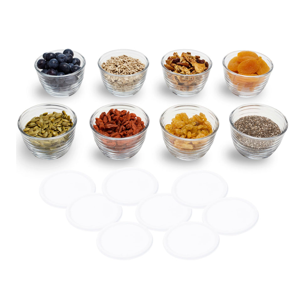 Libbey small glass bowls with lids set of eight for leftovers and meal prep