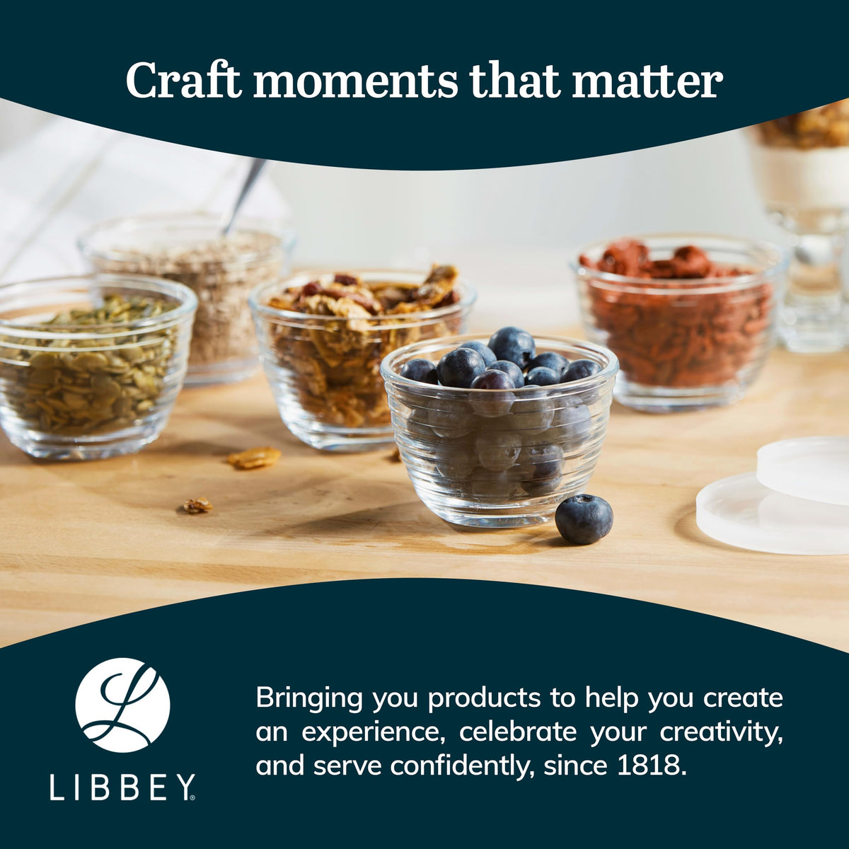Libbey snack bowls with lids ideal for dips and bites