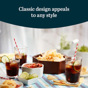 Libbey stackable glasses set, saves cupboard space without compromising style.
